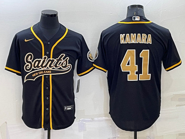 Alvin Kamara New Orleans Saints black jersey