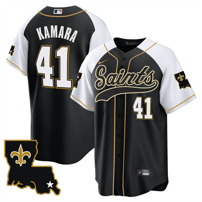 Alvin Kamara New Orleans Saints black jersey