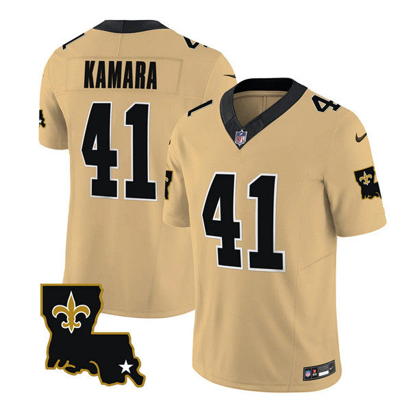 Alvin Kamara New Orleans Saints gold Vapor jersey
