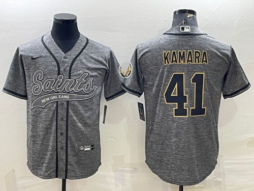 Alvin Kamara New Orleans Saints gray jersey