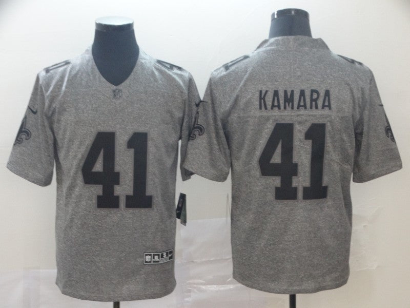 Alvin Kamara New Orleans Saints grey jersey