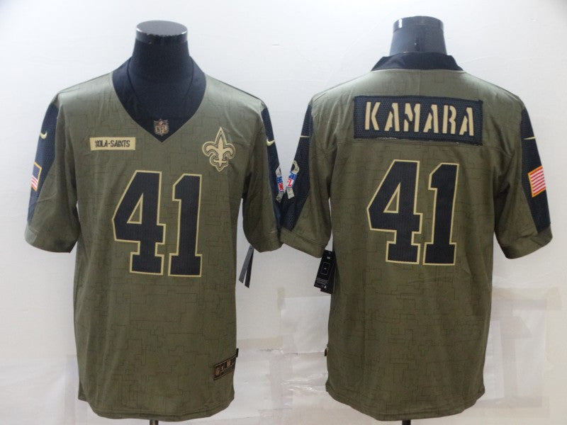 Alvin Kamara New Orleans Saints olive Salute To Service jersey