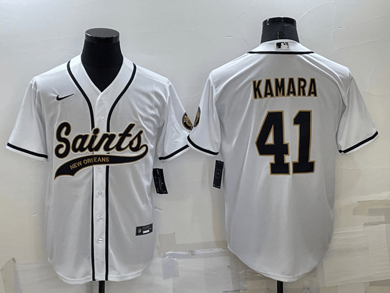 Alvin Kamara New Orleans Saints white jersey