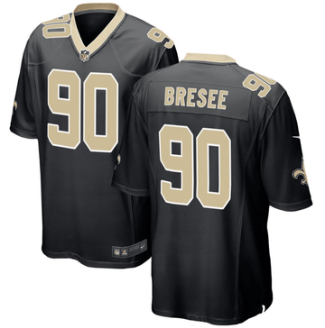 Bryan Bresee New Orleans Saints black Game jersey