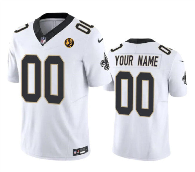 Custom New Orleans Saints white Vapor jersey