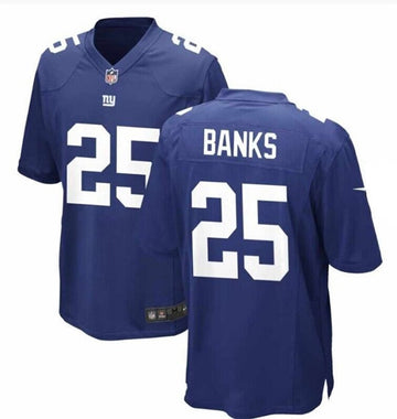 Deonte Banks Rush New York Giants blue Game jersey
