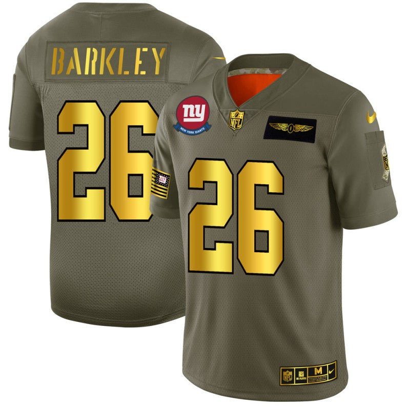 Saquon Barkley New York Giants olive Salute To Service jersey