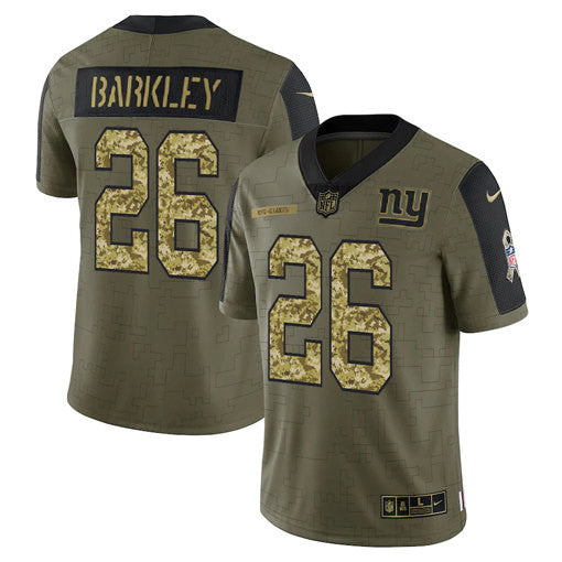Saquon Barkley New York Giants olive Salute To Service jersey