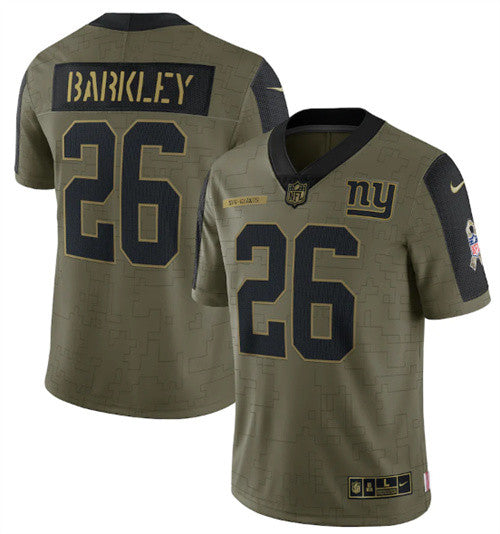 Saquon Barkley New York Giants olive Salute To Service jersey