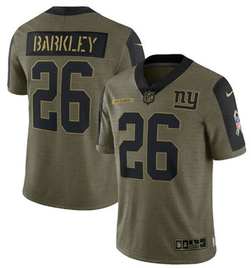 Saquon Barkley New York Giants olive Salute To Service jersey