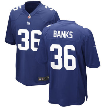 Deonte Banks New York Giants blue Game jersey