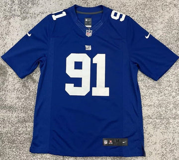 Justin Tuck New York Giants blue jersey