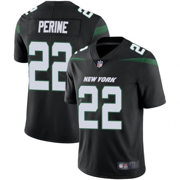 La'Mical Perine New York Jets black Vapor jersey