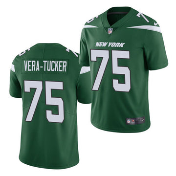 Alijah Vera-Tucker New York Jets green Vapor jersey
