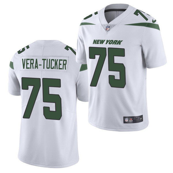 Alijah Vera-Tucker New York Jets white Vapor jersey