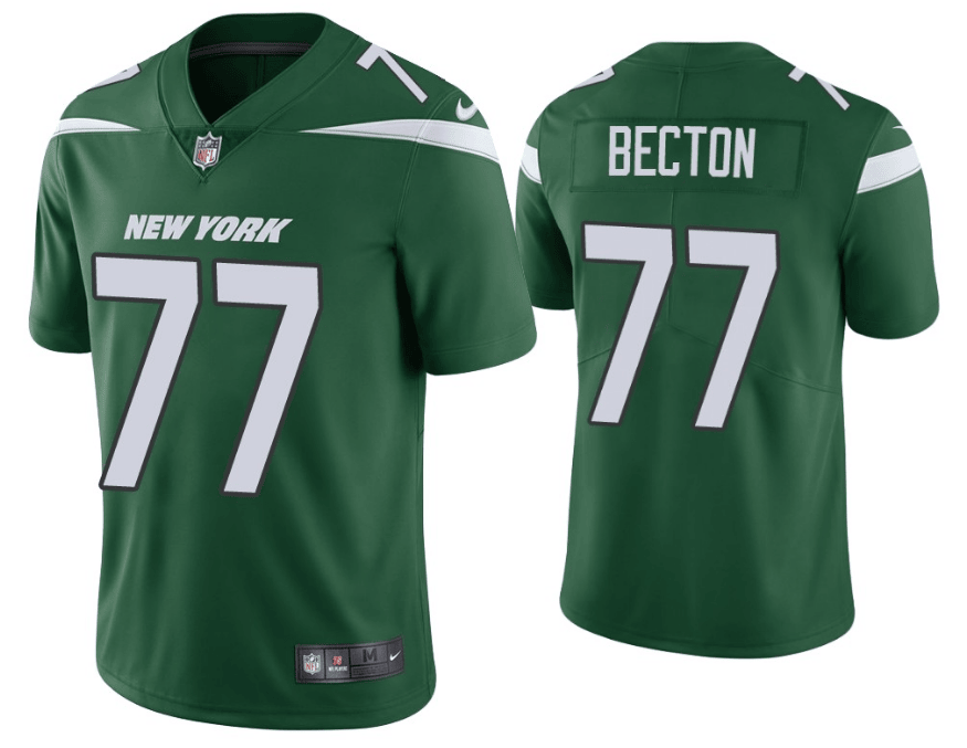 Mekhi Becton New York Jets green Vapor jersey