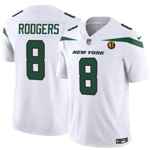 Aaron Rodgers New York Jets white Vapor jersey