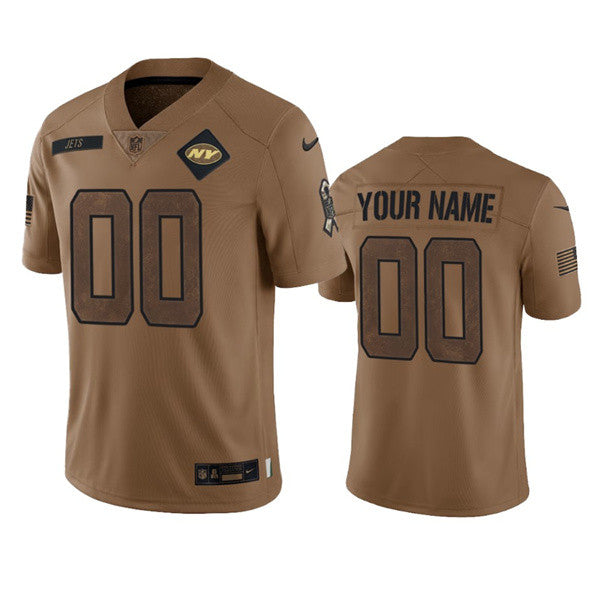Custom New York Jets brown Limited jersey