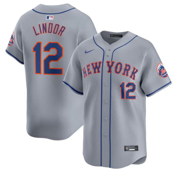 Francisco Lindor New York Mets gray Limited jersey