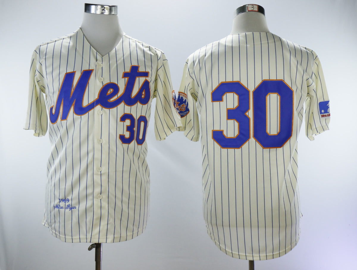 Nolan Ryan New York Mets cream Throwback jersey