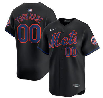 Custom New York Mets black Limited jersey
