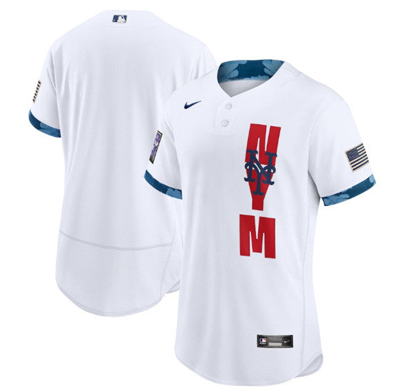 Custom New York Mets white All-Star jersey