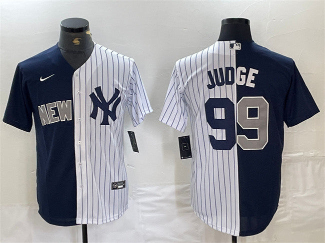 Aaron Judge New York Yankees navy Split jersey