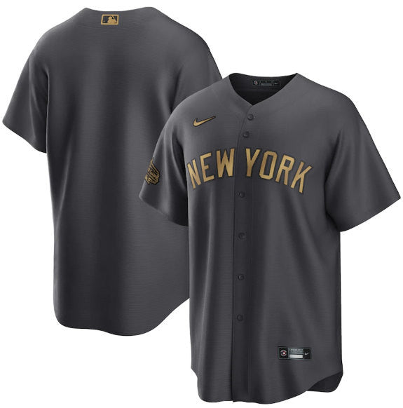 Custom New York Yankees charcoal All-Star jersey