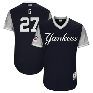 Giancarlo Stanton G Majestic New York Yankees navy jersey