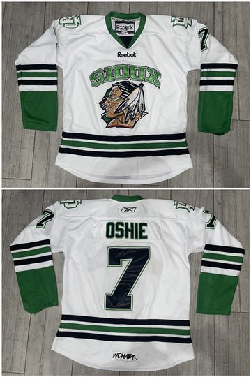 Custom North Dakota Fighting Sioux white jersey