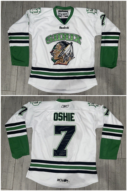 Custom North Dakota Fighting Sioux white jersey