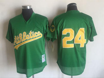 Rickey Henderson Oakland Athletics green Throwback jersey