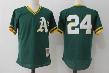 Rickey Henderson Mitchell Ness Oakland Athletics green Cooperstown jersey
