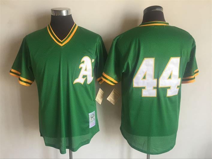 Reggie Jackson Mitchell Ness Oakland Athletics green Throwback jersey