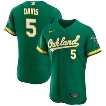 J.D. Davis Oakland Athletics green jersey