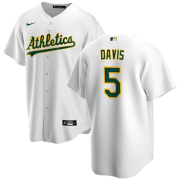J.D. Davis Oakland Athletics white jersey
