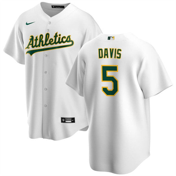 J.D. Davis Oakland Athletics white jersey
