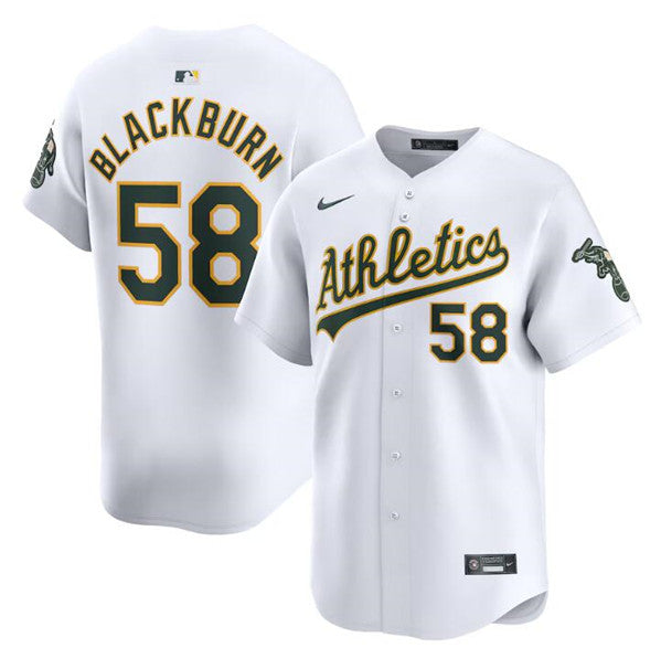 Paul Blackburn Oakland Athletics white Limited jersey