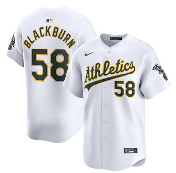 Paul Blackburn Oakland Athletics white Limited jersey