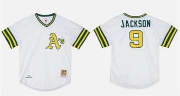 Reggie Jackson Oakland Athletics white jersey