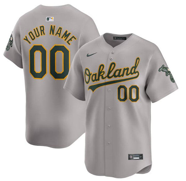 Custom Oakland Athletics gray Limited jersey