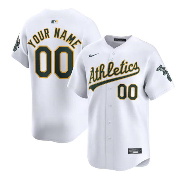 Custom Oakland Athletics white Limited jersey