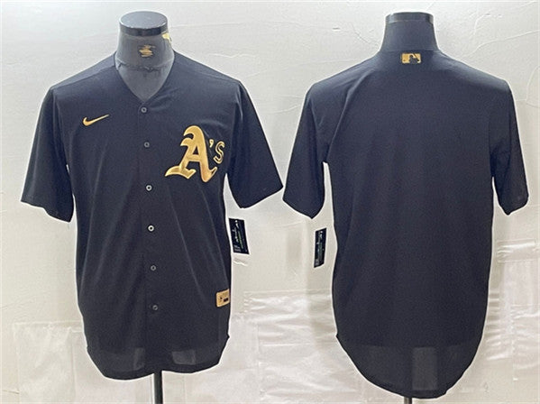 Blank Black Oakland Athletics gold jersey