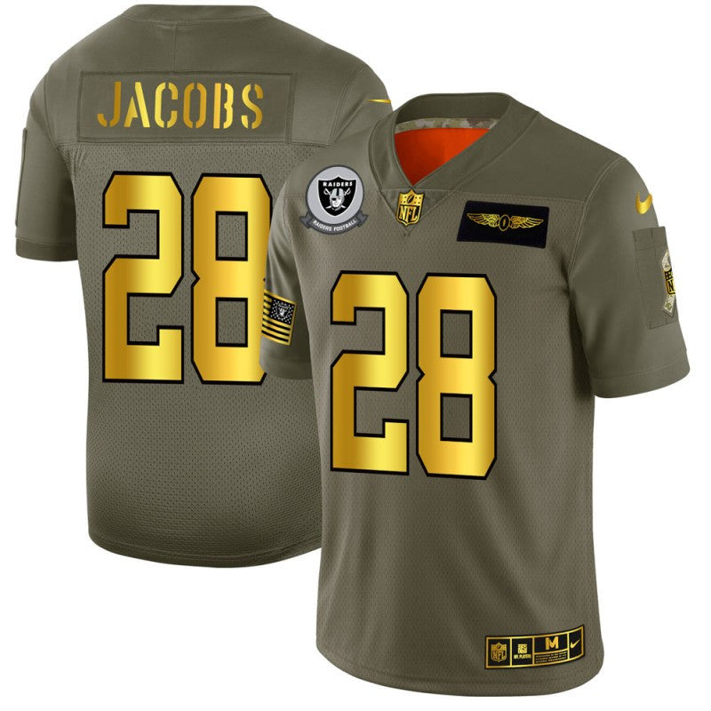 Josh Jacobs Las Vegas Raiders olive Salute To Service jersey