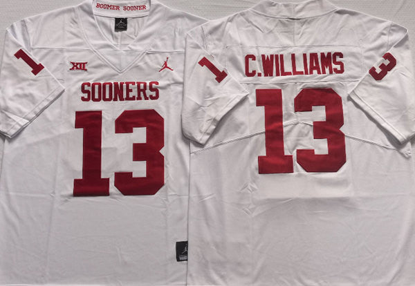 C.WILLIAMS Oklahoma Sooners white jersey