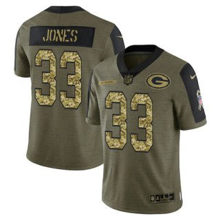 Green Bay Packers olive Salute To Service jersey