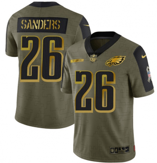 Philadelphia Eagles olive Salute To Service jersey