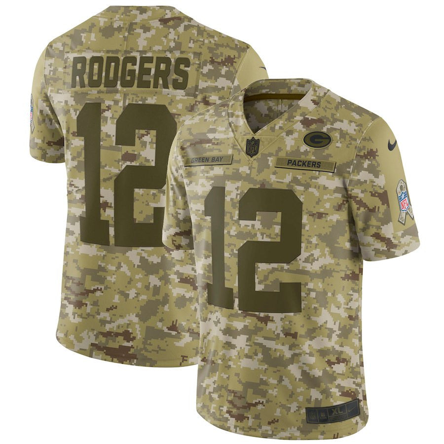 Aaron Rodgers Green Bay Packers camo Salute To Service jersey