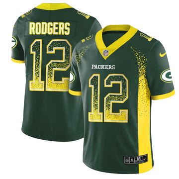 Aaron Rodgers Green Bay Packers green Color Rush jersey
