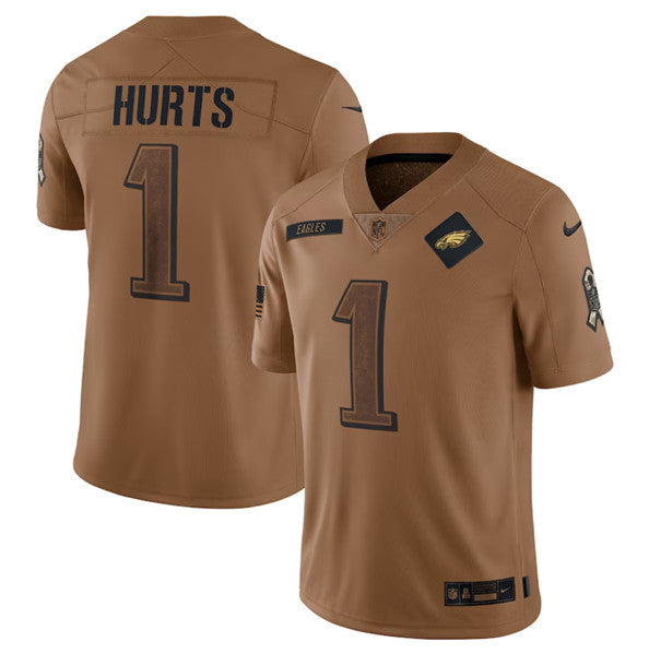 Jalen Hurts Philadelphia Eagles brown Salute To Service jersey